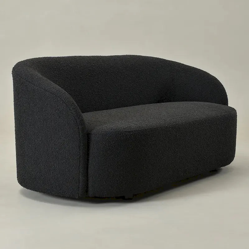 Divanetto imbottito in sherpa KINWELL, divano in bouclé, 68W