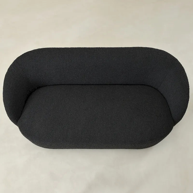 Divanetto imbottito in sherpa KINWELL, divano in bouclé, 68W