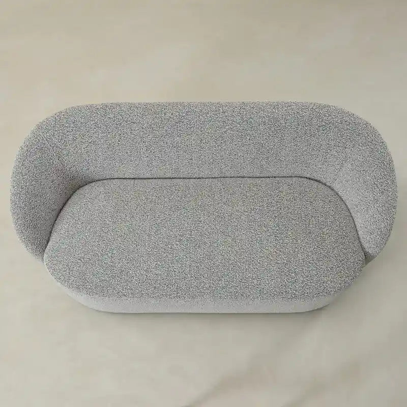 Divanetto imbottito in sherpa KINWELL, divano in bouclé, 68W