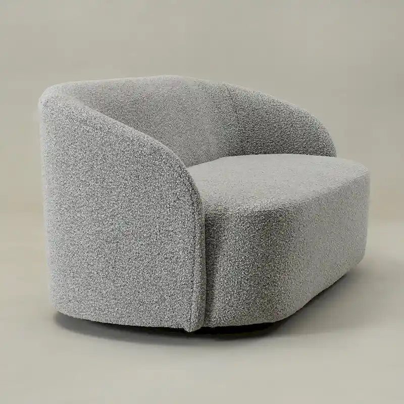 Divanetto imbottito in sherpa KINWELL, divano in bouclé, 68W