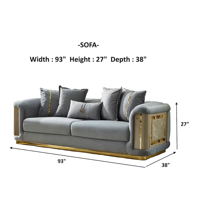 Luresta 2-delige woonkamermeubelset, 1 sofa, 1 loveseat