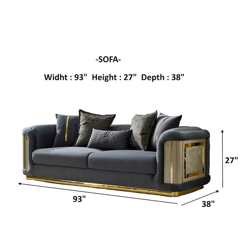 Luresta 2-delige woonkamermeubelset, 1 sofa, 1 loveseat
