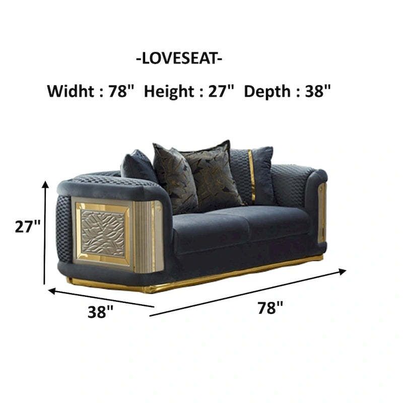 Luresta 2-delige woonkamermeubelset, 1 sofa, 1 loveseat