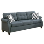 Juego de sofá moderno de 2 piezas, loveseat y almohadas, consola USB, portavasos, gris