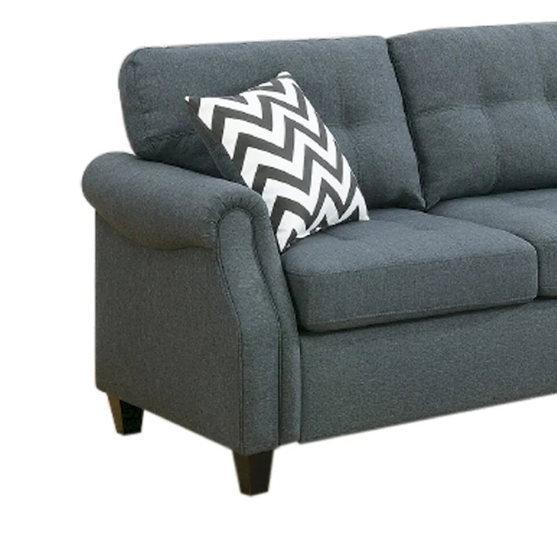 Juego de sofá moderno de 2 piezas, loveseat y almohadas, consola USB, portavasos, gris