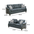 Juego de sofá moderno de 2 piezas, loveseat y almohadas, consola USB, portavasos, gris