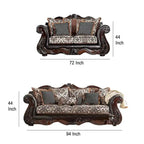 Ammy 2-teiliges Sofa-Loveseat-Set aus dunkelbraunem Kunstleder mit 5 Zierkissen
