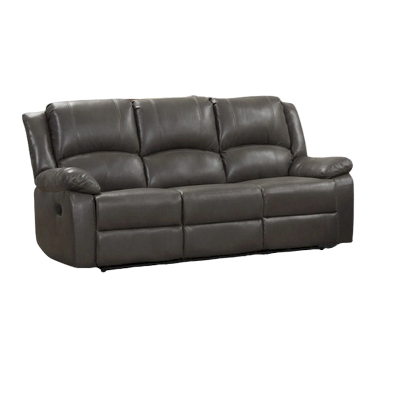 Lizzy Sofa- und Loveseat-Garnitur, manuelle Relaxfunktion, Massivholz, graues Leder