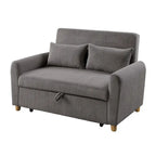 Sofá biplaza cama convertible Tina de 54 pulgadas, brazos redondeados, 2 cojines, marrón