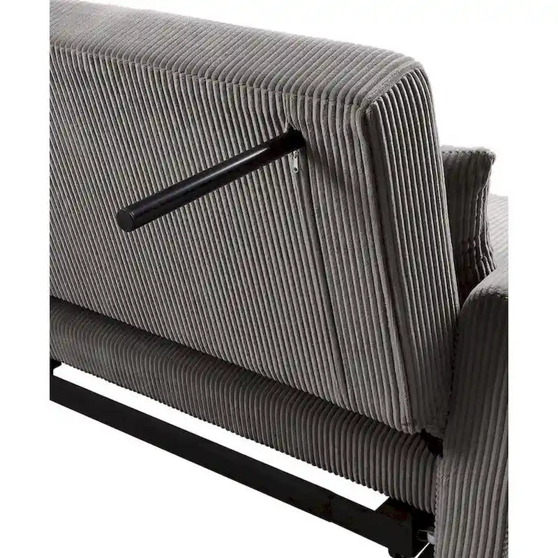 Sofá biplaza cama convertible Tina de 54 pulgadas, brazos redondeados, 2 cojines, marrón