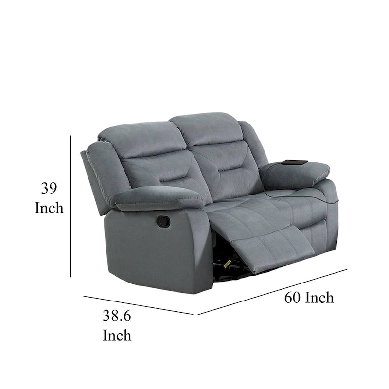 Niko kézi döntésű kétszemélyes kanapé, világosszürke bársony, tömörfa, 60 Inch
