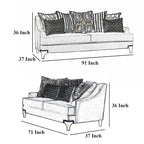 2-elementowy zestaw sofa i dwuosobowa sofa Eton, 12 poduszek, nóżki kabriolowe, granatowy szenil