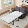 Roomfitters 57.9 uitschuifbare slaapbank-loveseat met matras van traagschuim in tweepersoonsformaat en twee USB-oplaadpoorten