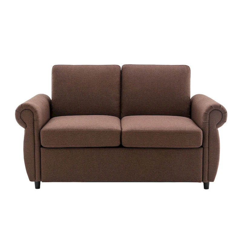 Roomfitters 57.9 uitschuifbare slaapbank-loveseat met matras van traagschuim in tweepersoonsformaat en twee USB-oplaadpoorten