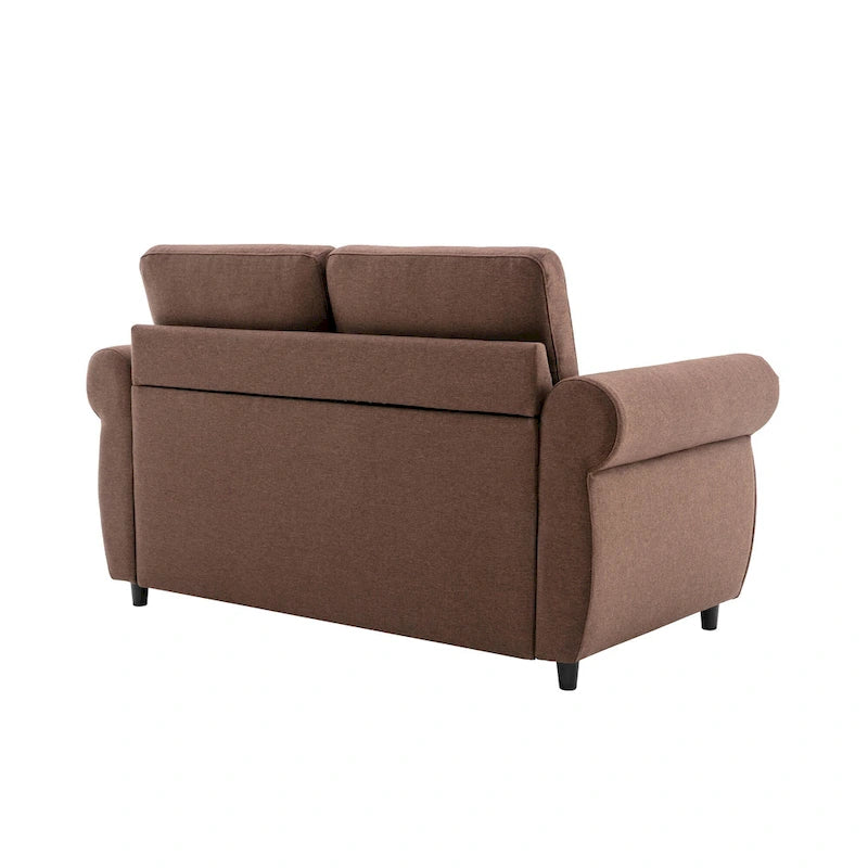 Roomfitters 57.9 uitschuifbare slaapbank-loveseat met matras van traagschuim in tweepersoonsformaat en twee USB-oplaadpoorten