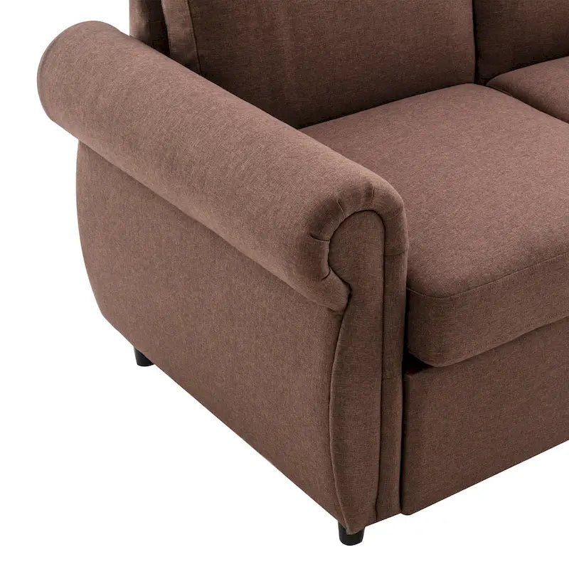 Roomfitters 57.9 uitschuifbare slaapbank-loveseat met matras van traagschuim in tweepersoonsformaat en twee USB-oplaadpoorten