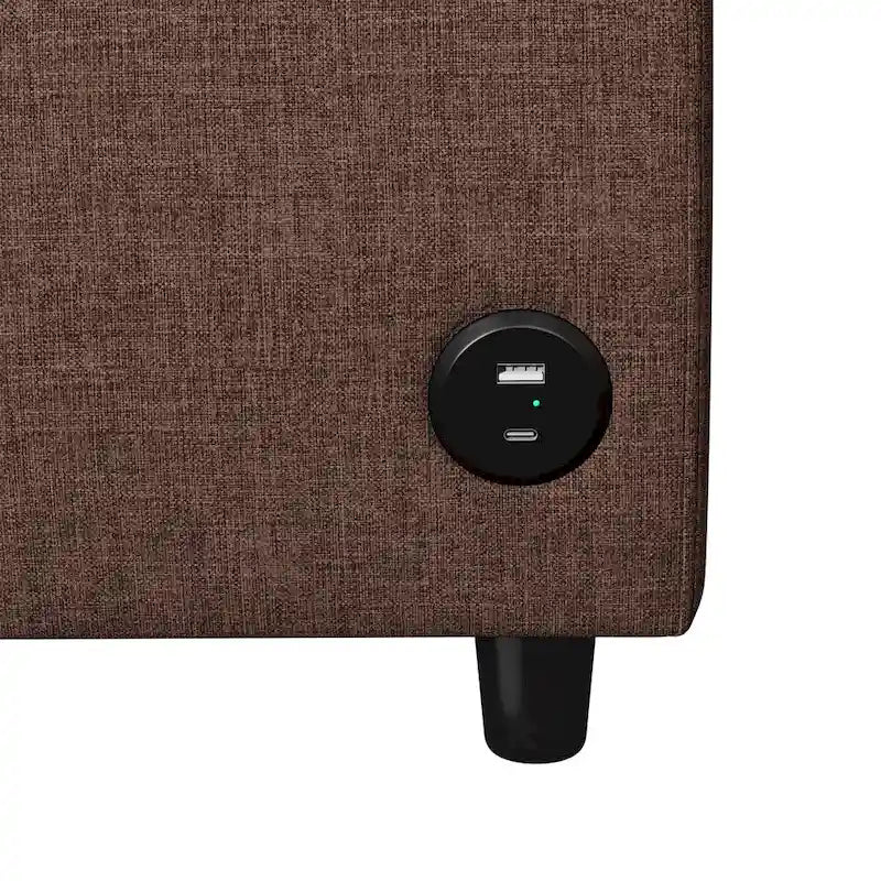 Roomfitters 57.9 uitschuifbare slaapbank-loveseat met matras van traagschuim in tweepersoonsformaat en twee USB-oplaadpoorten