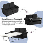 Roomfitters 57.9 uitschuifbare slaapbank-loveseat met matras van traagschuim in tweepersoonsformaat en twee USB-oplaadpoorten