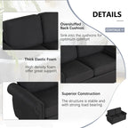 Roomfitters 57.9 uitschuifbare slaapbank-loveseat met matras van traagschuim in tweepersoonsformaat en twee USB-oplaadpoorten
