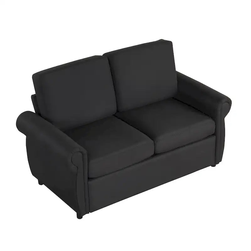 Roomfitters 57.9 uitschuifbare slaapbank-loveseat met matras van traagschuim in tweepersoonsformaat en twee USB-oplaadpoorten
