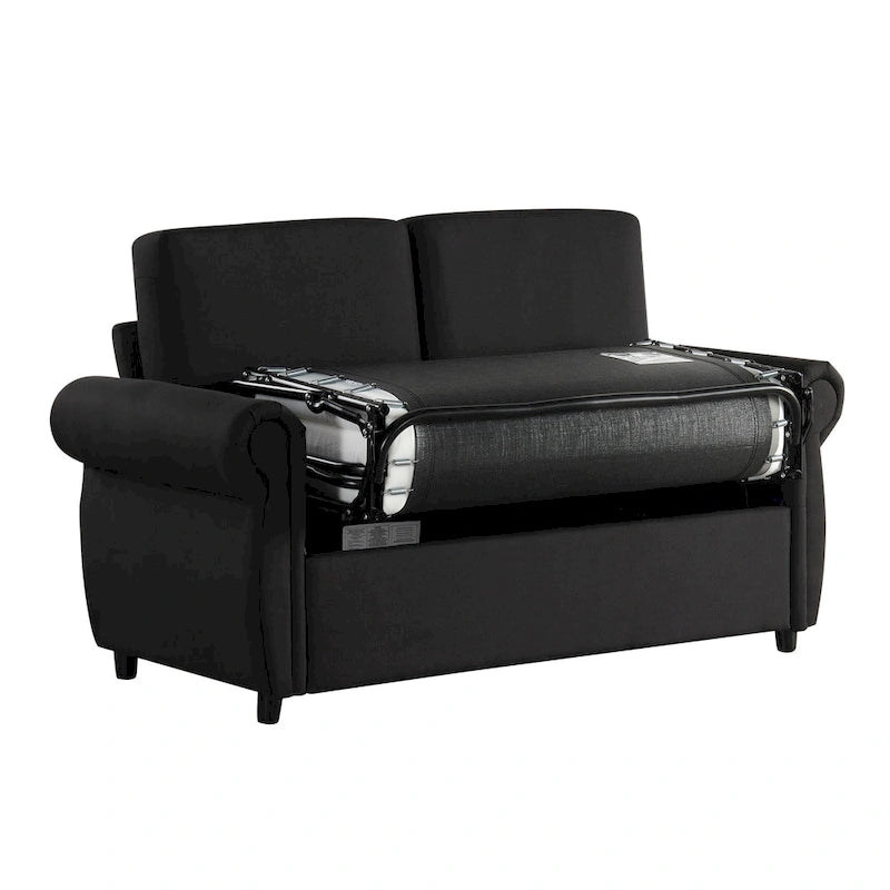 Roomfitters 57.9 uitschuifbare slaapbank-loveseat met matras van traagschuim in tweepersoonsformaat en twee USB-oplaadpoorten