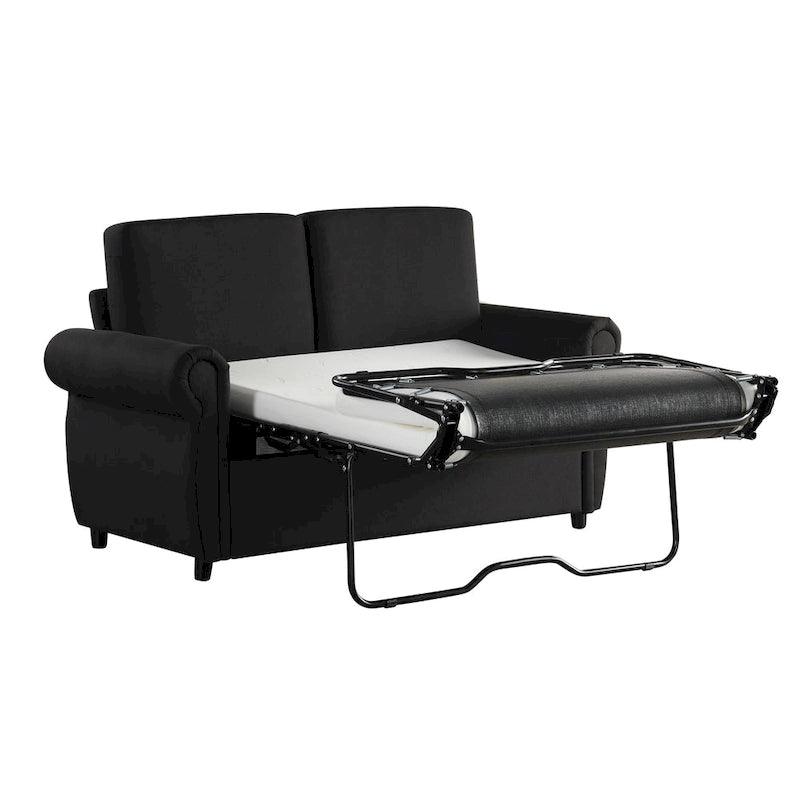 Roomfitters 57.9 uitschuifbare slaapbank-loveseat met matras van traagschuim in tweepersoonsformaat en twee USB-oplaadpoorten