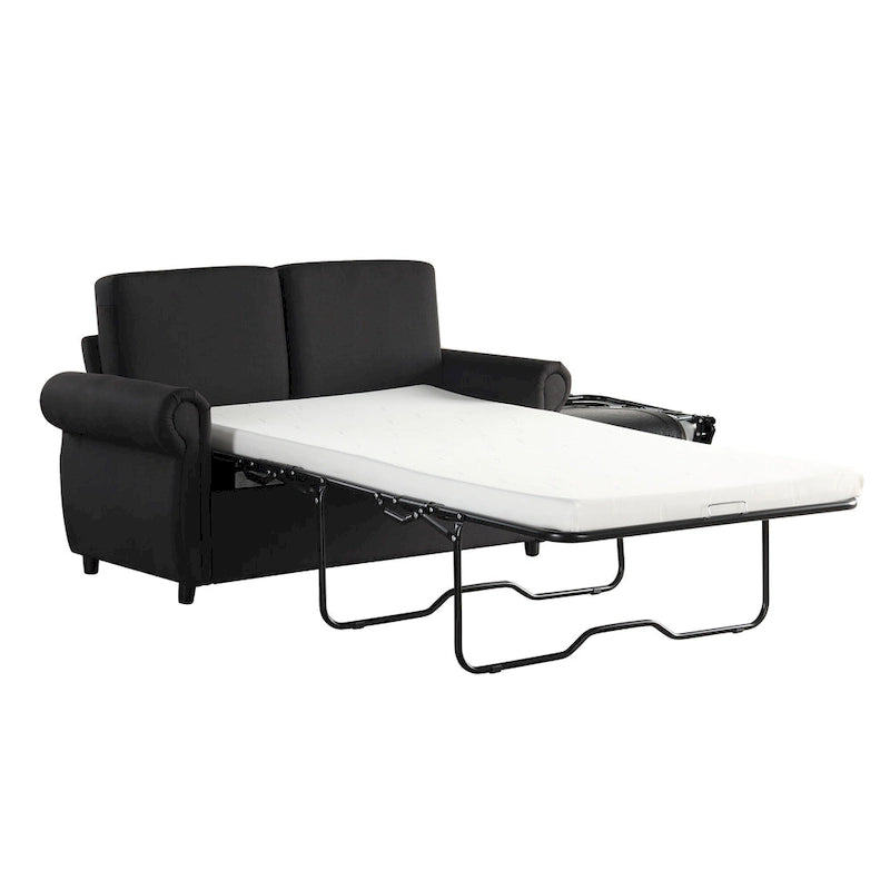 Roomfitters 57.9 uitschuifbare slaapbank-loveseat met matras van traagschuim in tweepersoonsformaat en twee USB-oplaadpoorten