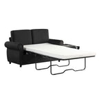 Roomfitters 57.9 uitschuifbare slaapbank-loveseat met matras van traagschuim in tweepersoonsformaat en twee USB-oplaadpoorten