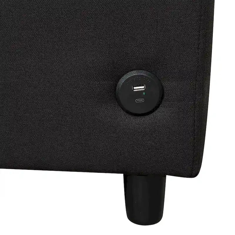 Roomfitters 57.9 uitschuifbare slaapbank-loveseat met matras van traagschuim in tweepersoonsformaat en twee USB-oplaadpoorten