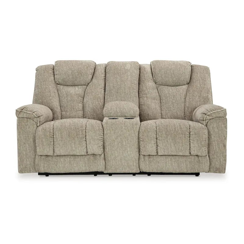 Elektrycznie rozkładana dwuosobowa sofa Marsh z regulowanym zagłówkiem i oświetleniem LED, beżowa, 76 Inch