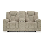 Elektrycznie rozkładana dwuosobowa sofa Marsh z regulowanym zagłówkiem i oświetleniem LED, beżowa, 76 Inch