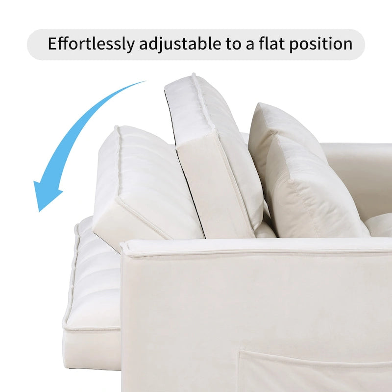 Modern, steppelt, átalakítható kétszemélyes kanapéágy – 68L x 55W x 20H