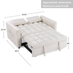 Modern, steppelt, átalakítható kétszemélyes kanapéágy – 68L x 55W x 20H