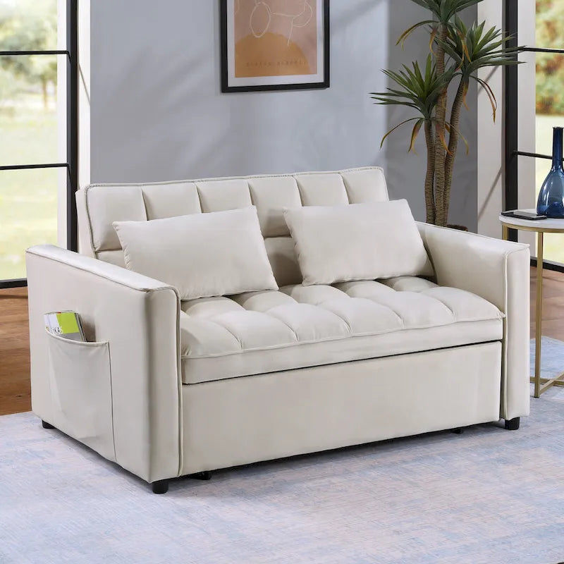 Modern, steppelt, átalakítható kétszemélyes kanapéágy – 68L x 55W x 20H