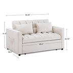 Modern, steppelt, átalakítható kétszemélyes kanapéágy – 68L x 55W x 20H