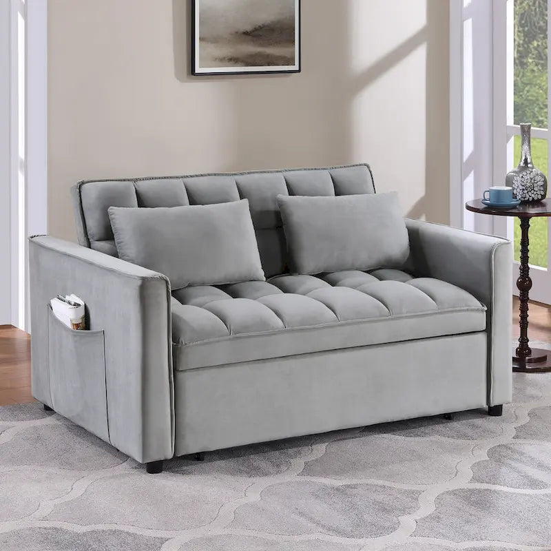 Modern, steppelt, átalakítható kétszemélyes kanapéágy – 68L x 55W x 20H