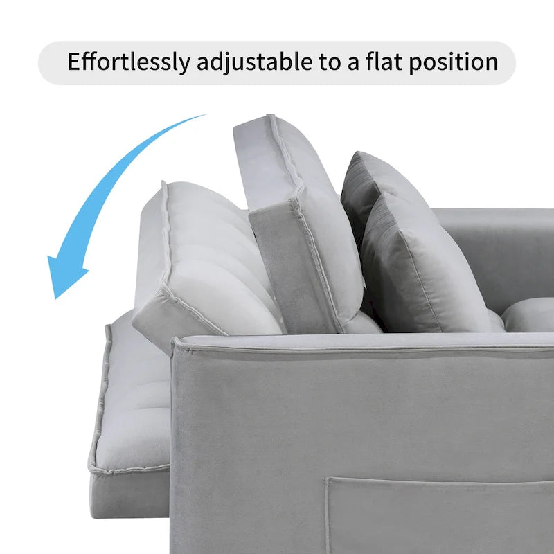 Modern, steppelt, átalakítható kétszemélyes kanapéágy – 68L x 55W x 20H
