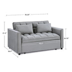 Modern, steppelt, átalakítható kétszemélyes kanapéágy – 68L x 55W x 20H