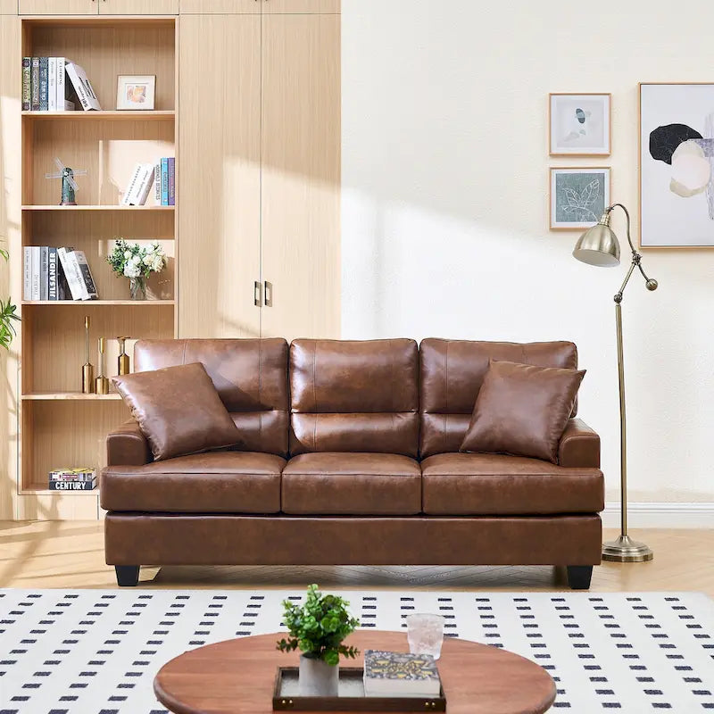 2-delige set fauteuil en bank van kunstleer van Morden Fort