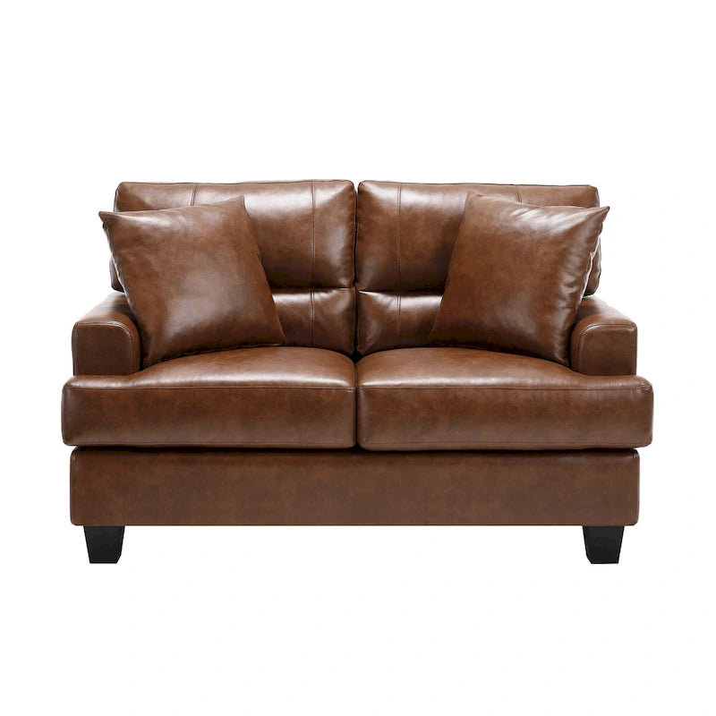 2-delige set fauteuil en bank van kunstleer van Morden Fort