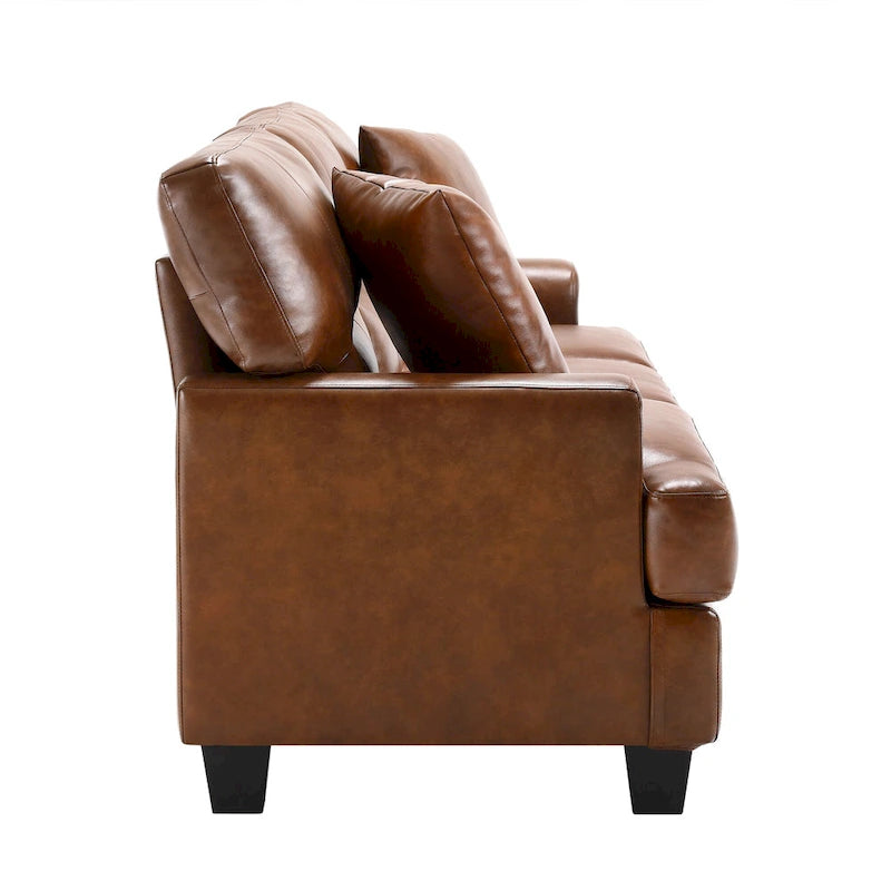 2-delige set fauteuil en bank van kunstleer van Morden Fort