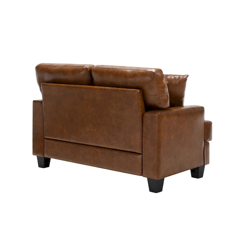2-delige set fauteuil en bank van kunstleer van Morden Fort