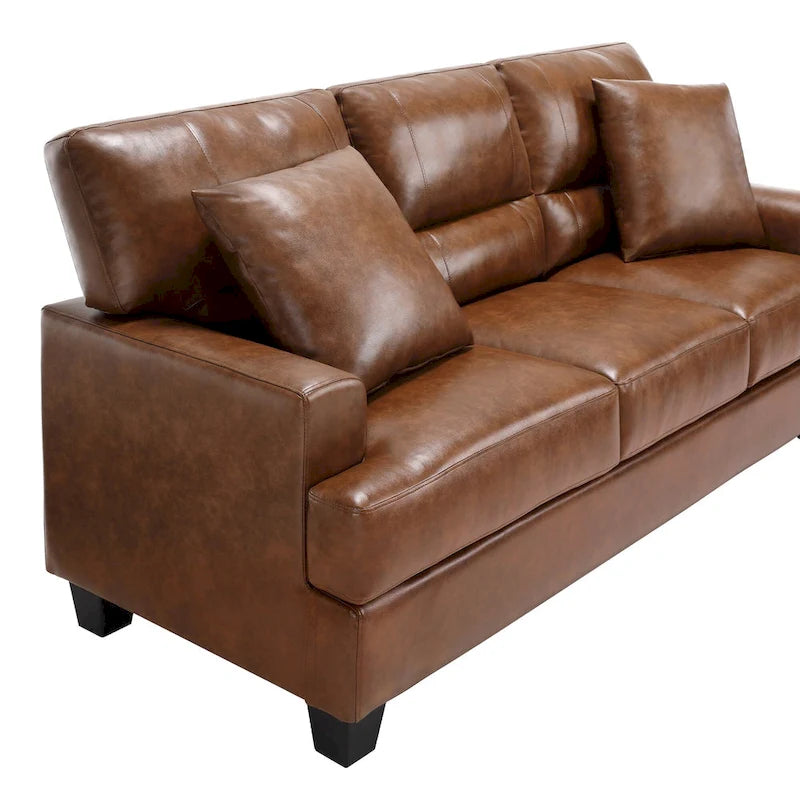 2-delige set fauteuil en bank van kunstleer van Morden Fort