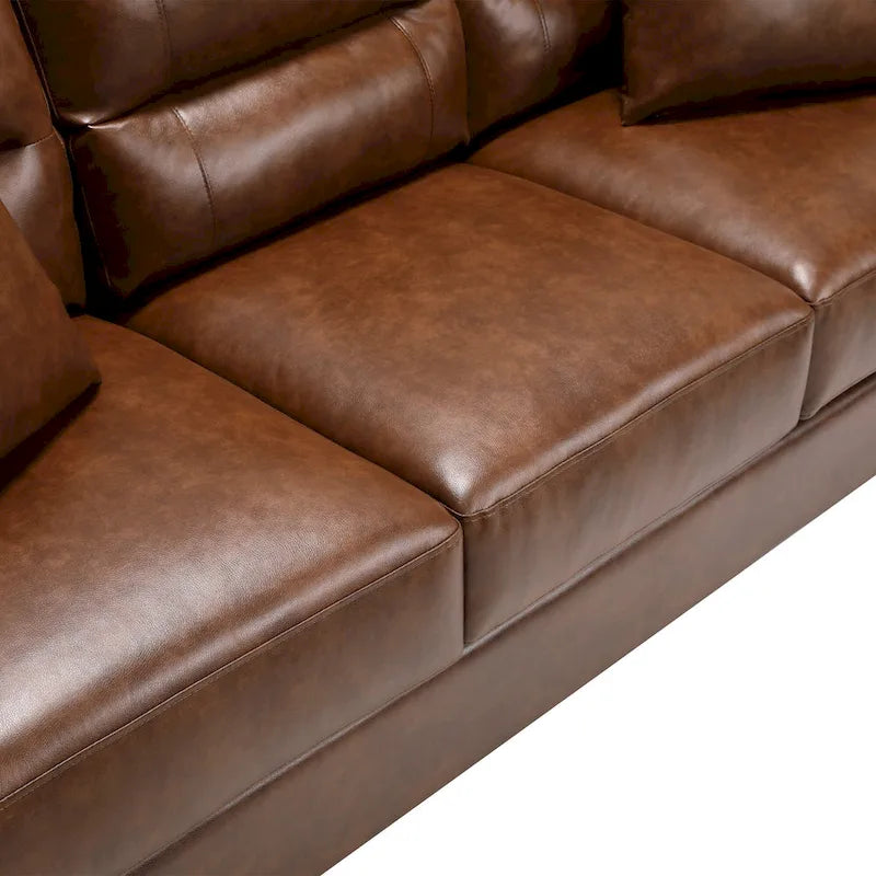 2-delige set fauteuil en bank van kunstleer van Morden Fort