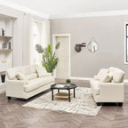 2-delige set fauteuil en bank van kunstleer van Morden Fort