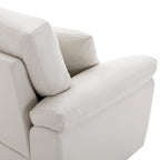 Ensemble de salon rembourré 4 pièces : fauteuil, causeuse et canapé en similicuir avec pouf