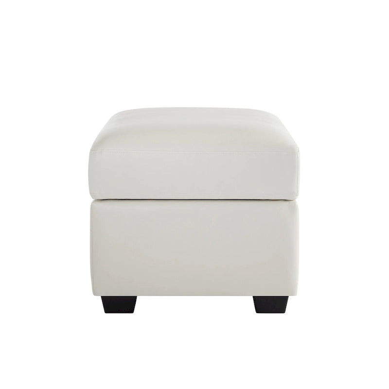 Ensemble de salon rembourré 4 pièces : fauteuil, causeuse et canapé en similicuir avec pouf