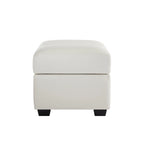 Ensemble de salon rembourré 4 pièces : fauteuil, causeuse et canapé en similicuir avec pouf