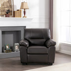 Ensemble de salon rembourré 4 pièces : fauteuil, causeuse et canapé en similicuir avec pouf