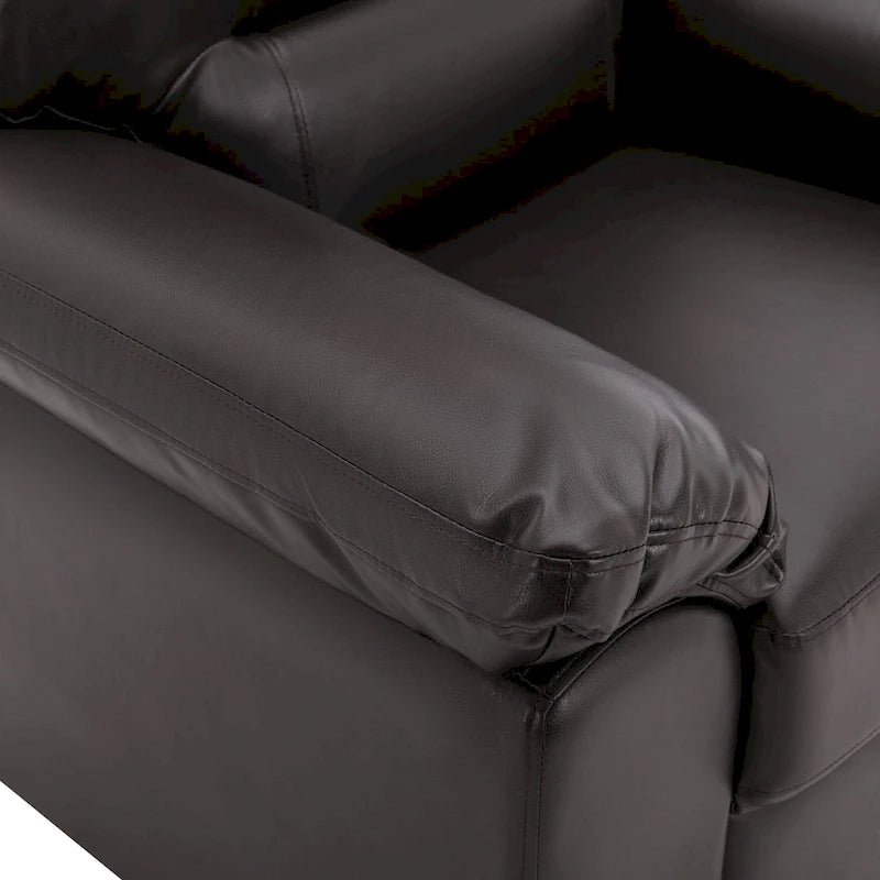 Ensemble de salon rembourré 4 pièces : fauteuil, causeuse et canapé en similicuir avec pouf